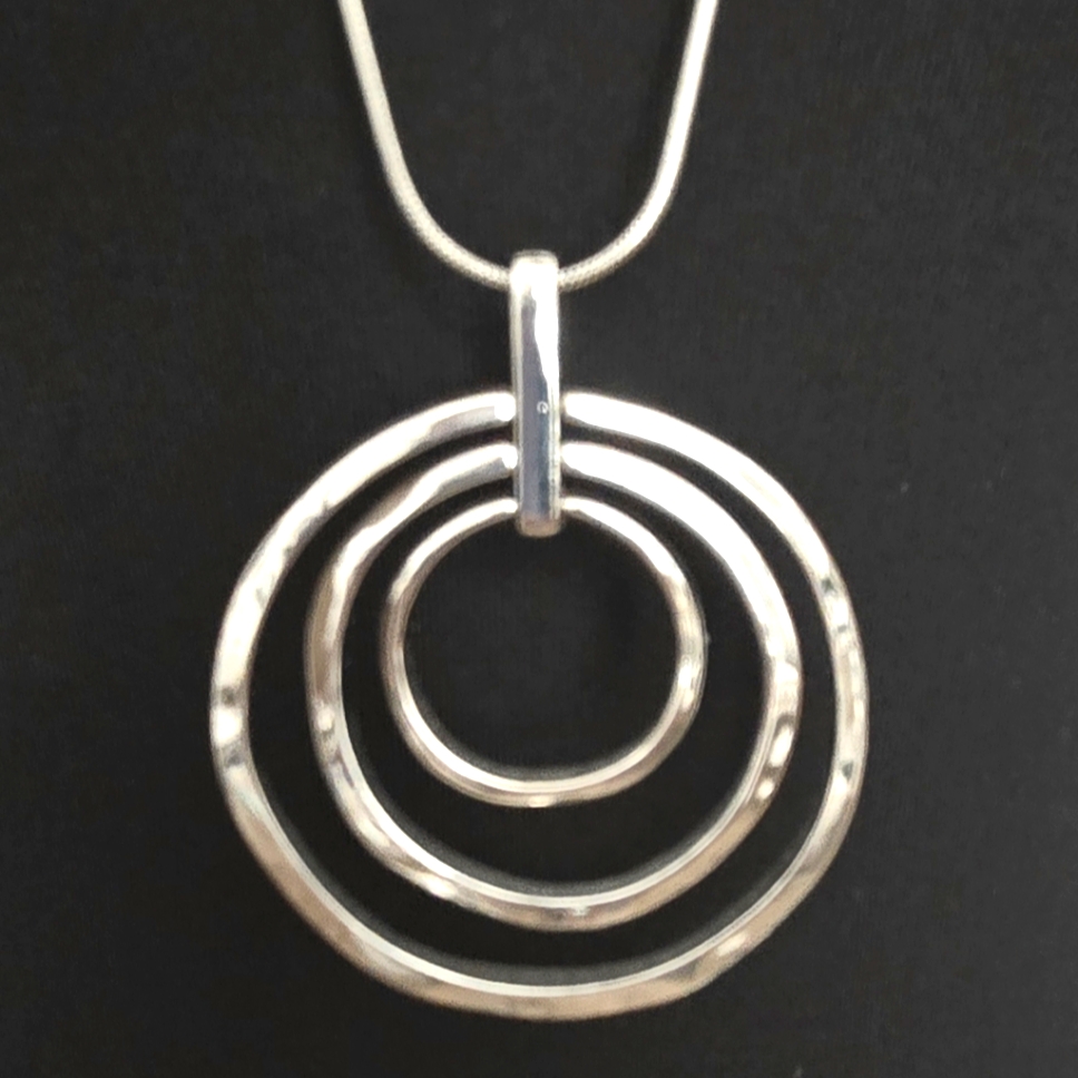 Bay To Baubles Silver Pendant Long Chain Adjustable